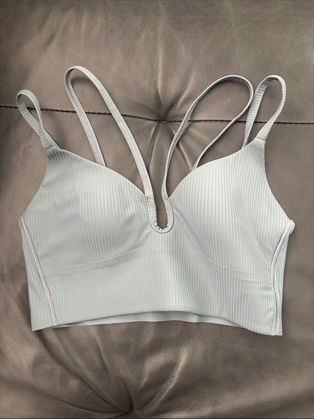 Lululemon Like A Cloud Strappy dusty blue bra size 4